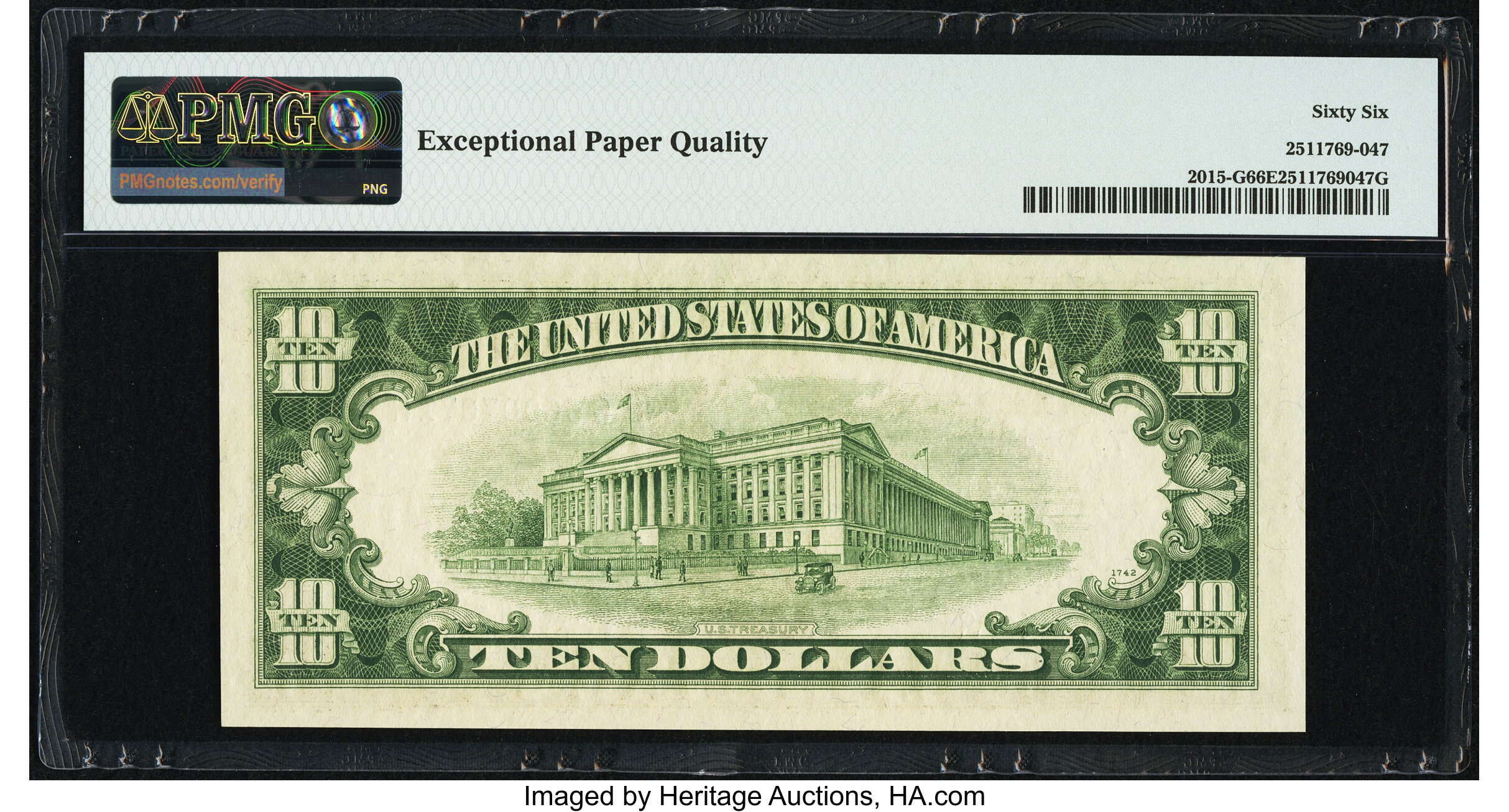image for: Fr. 2015-G $10 1950E Federal Reserve Note. PMG Gem Uncirculated 66 EPQ....