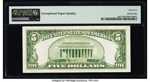 image for: Fr. 1951-L $5 1928A Federal Reserve Note. PMG Gem Uncirculated 65 EPQ....