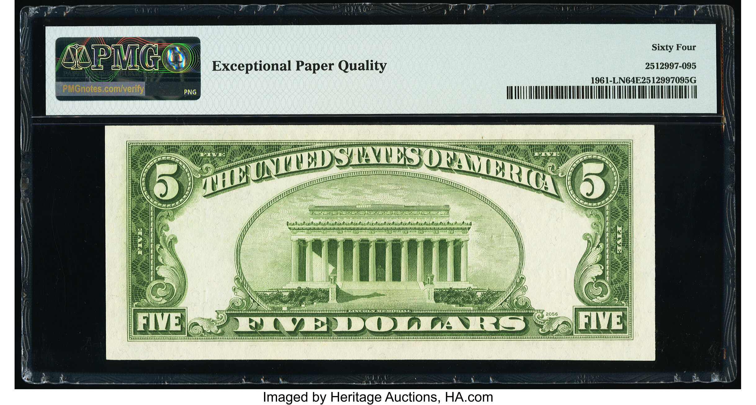 image for: Fr. 1961-L $5 1950 Narrow Federal Reserve Note. PMG Choice Uncirculated 64 EPQ....