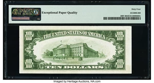 image for: Fr. 2007-B $10 1934B Federal Reserve Note. PMG Choice Uncirculated 64 EPQ....