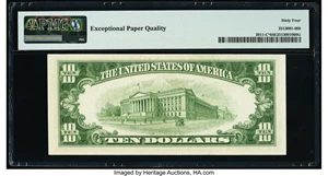 image for: Fr. 2011-C* $10 1950A Federal Reserve Star Note. PMG Choice Uncirculated 64 EPQ....