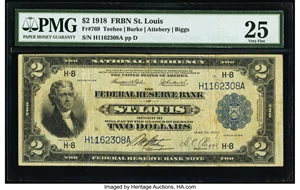 image for: Fr. 769 $2 1918 Federal Reserve Bank Note PMG Very Fine 25....