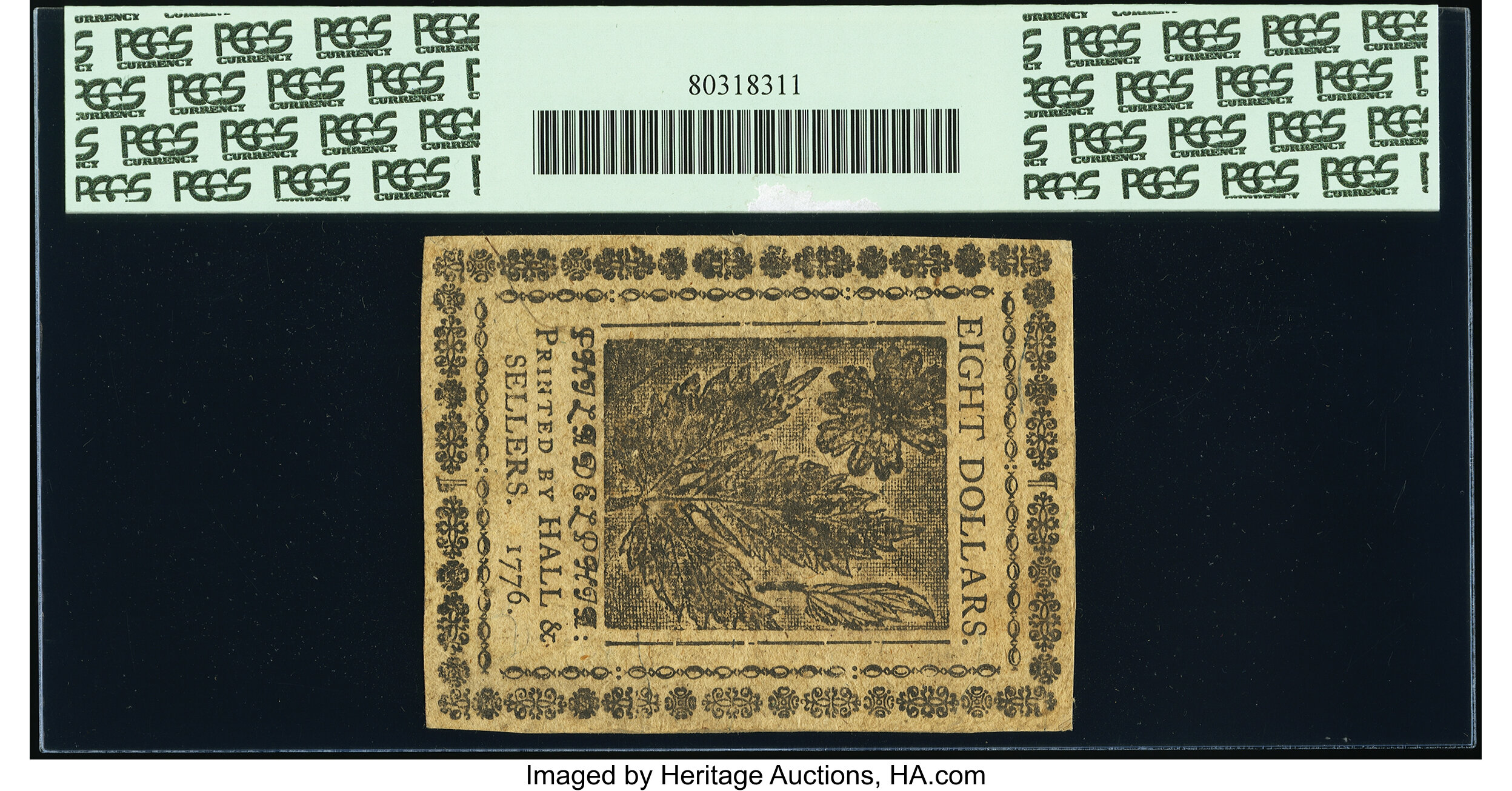image for: Continental Currency May 9, 1776 $8 PCGS About New 53PPQ....