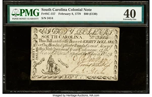 image for: South Carolina February 8, 1779 $80 PMG Extremely Fine 40....