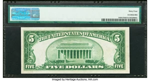 image for: Fr. 1950-F $5 1928 Federal Reserve Note. PMG Choice Uncirculated 64....