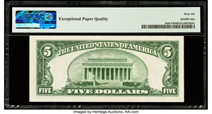image for: Fr. 1959-F $5 1934C Wide Federal Reserve Note. PMG Gem Uncirculated 66 EPQ....