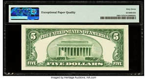 image for: Fr. 1963-C $5 1950B Federal Reserve Note. PMG Superb Gem Unc 67 EPQ....