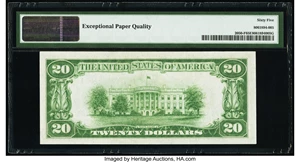 image for: Fr. 2050-F $20 1928 Federal Reserve Note. PMG Gem Uncirculated 65 EPQ....