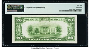 image for: Fr. 2055-L $20 1934A Mule Federal Reserve Note. PMG Choice Uncirculated 64 EPQ....