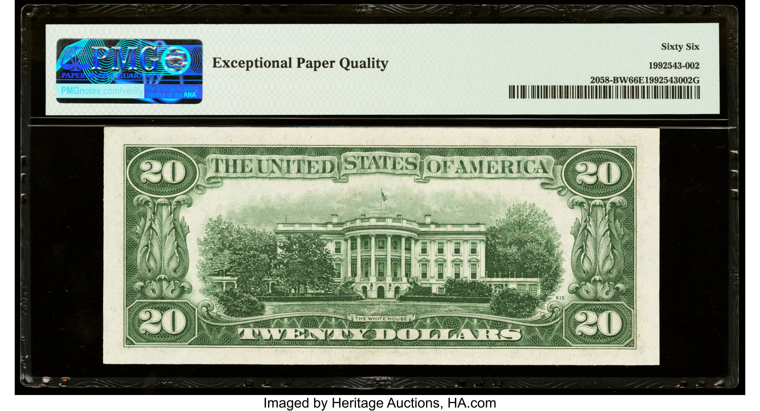 image for: Fr. 2058-B $20 1934D Wide Federal Reserve Note. PMG Gem Uncirculated 66 EPQ....