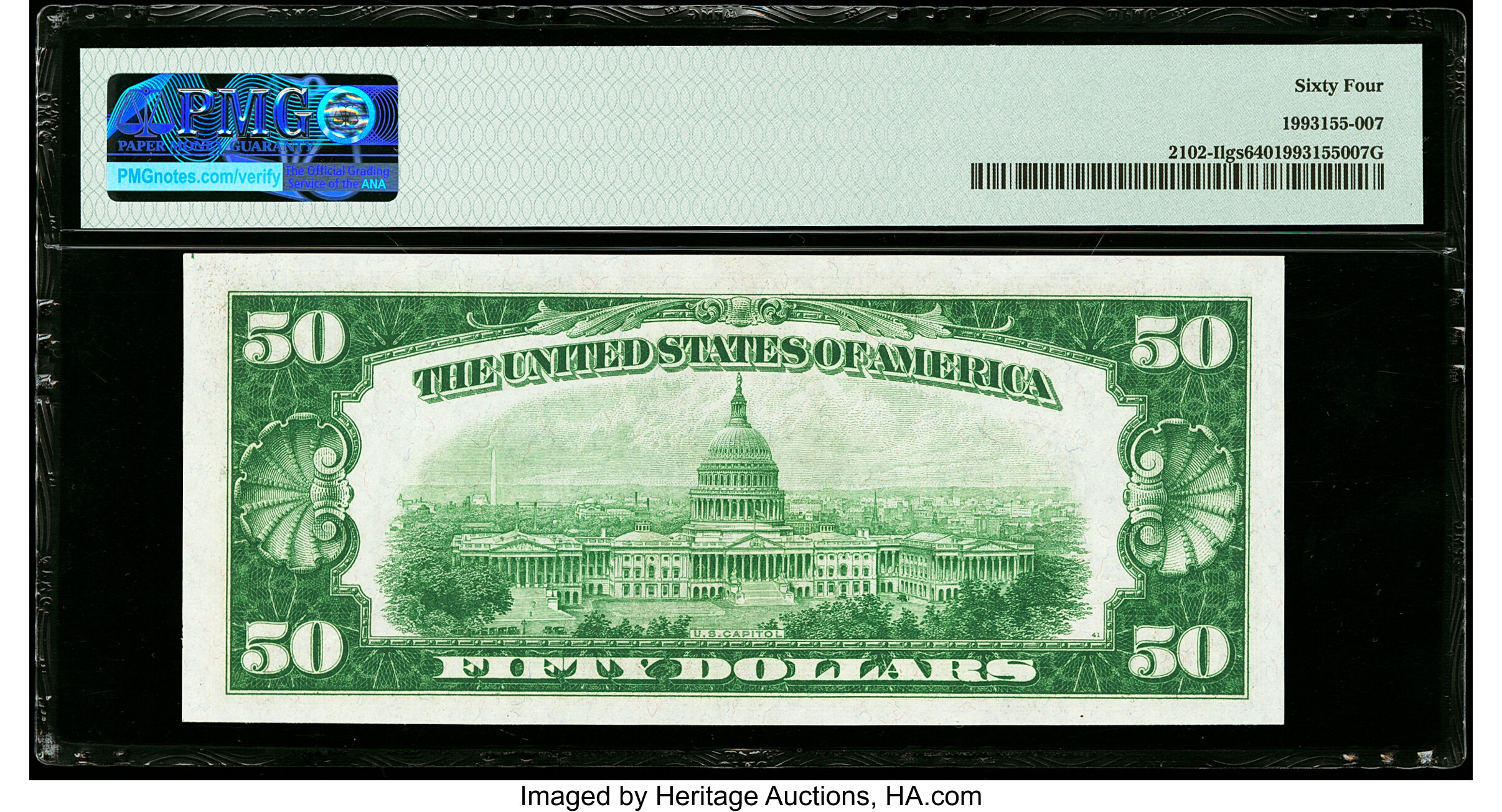 image for: Fr. 2102-I $50 1934 Federal Reserve Note. PMG Choice Uncirculated 64....