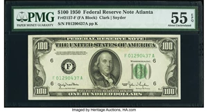 image for: Fr. 2157-F $100 1950 Federal Reserve Note. PMG About Uncirculated 55 EPQ....