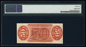 image for: Fr. 1325 50¢ Third Issue Spinner PMG About Uncirculated 55....