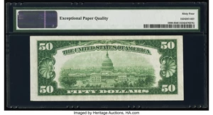 image for: Fr. 1880-I $50 1929 Federal Reserve Bank Note. PMG Choice Uncirculated 64 EPQ....