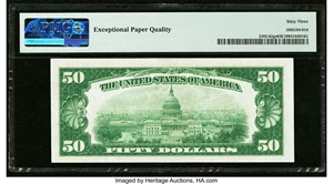 image for: Fr. 2102-K $50 1934 Federal Reserve Note. PMG Choice Uncirculated 63 EPQ....