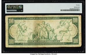 image for: Fr. 1084 $100 1914 Federal Reserve Note PMG Very Fine 20....