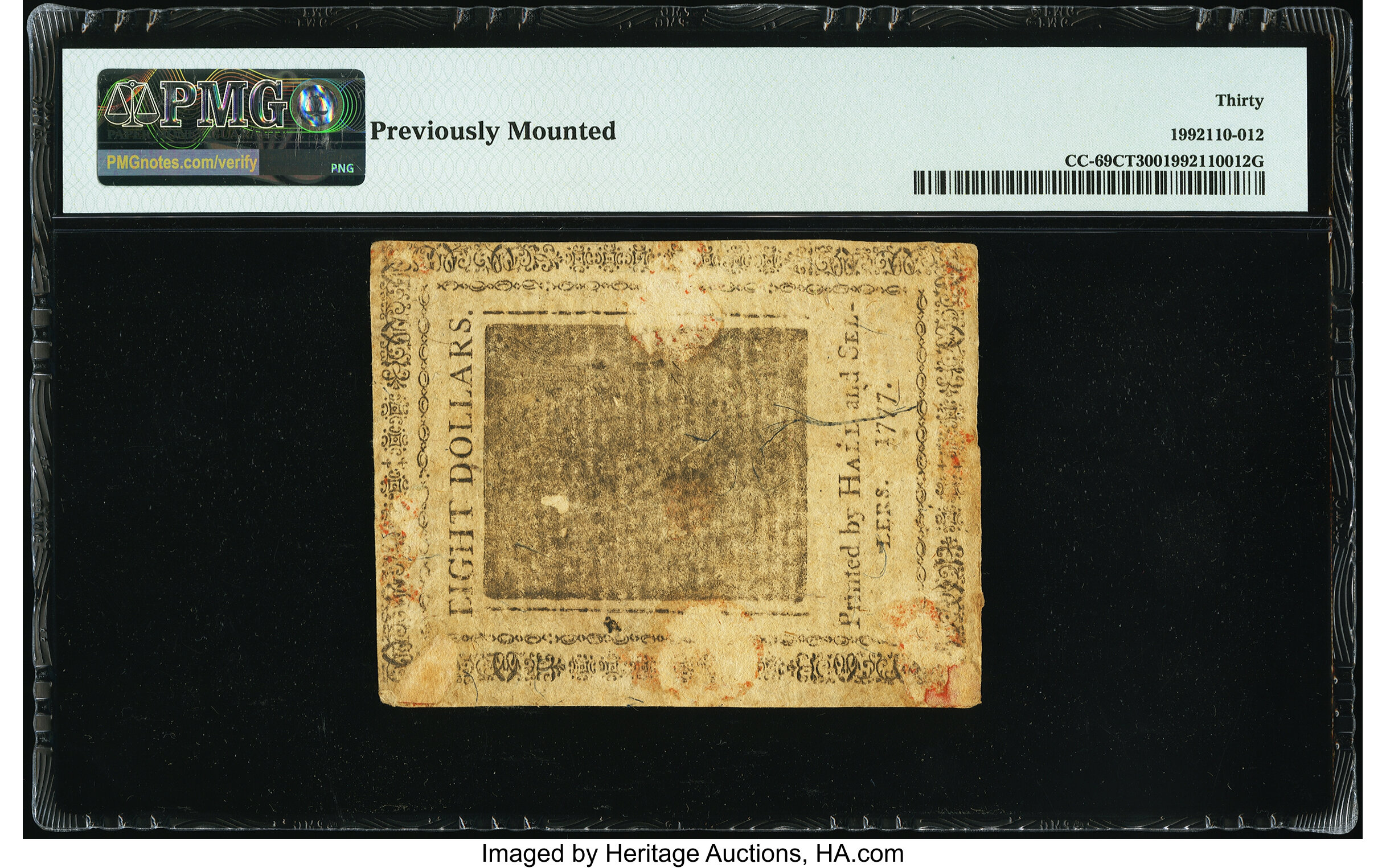 image for: Continental Currency May 20, 1777 $8 Contemporary Counterfeit PMG Very Fine 30....
