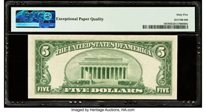image for: Serial Number 72000024 Fr. 1657 $5 1953B Silver Certificate. PMG Gem Uncirculated 65 EPQ....