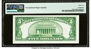 image for: Fr. 1955-C $5 1934 Federal Reserve Note. PMG Choice Uncirculated 64 EPQ....