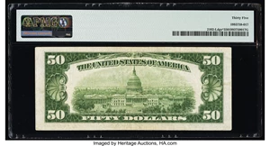 image for: Fr. 2102-L* $50 1934 Federal Reserve Star Note. PMG Choice Very Fine 35....