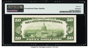 image for: Fr. 2106-B $50 1934D Federal Reserve Note. PMG Gem Uncirculated 65 EPQ....