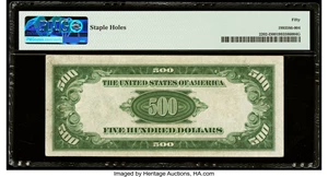 image for: Fr. 2202-I $500 1934A Federal Reserve Note. PMG About Uncirculated 50....