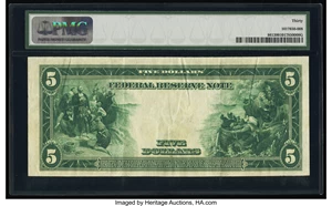 image for: Fr. 861 $5 1914 Federal Reserve Note PMG Very Fine 30....