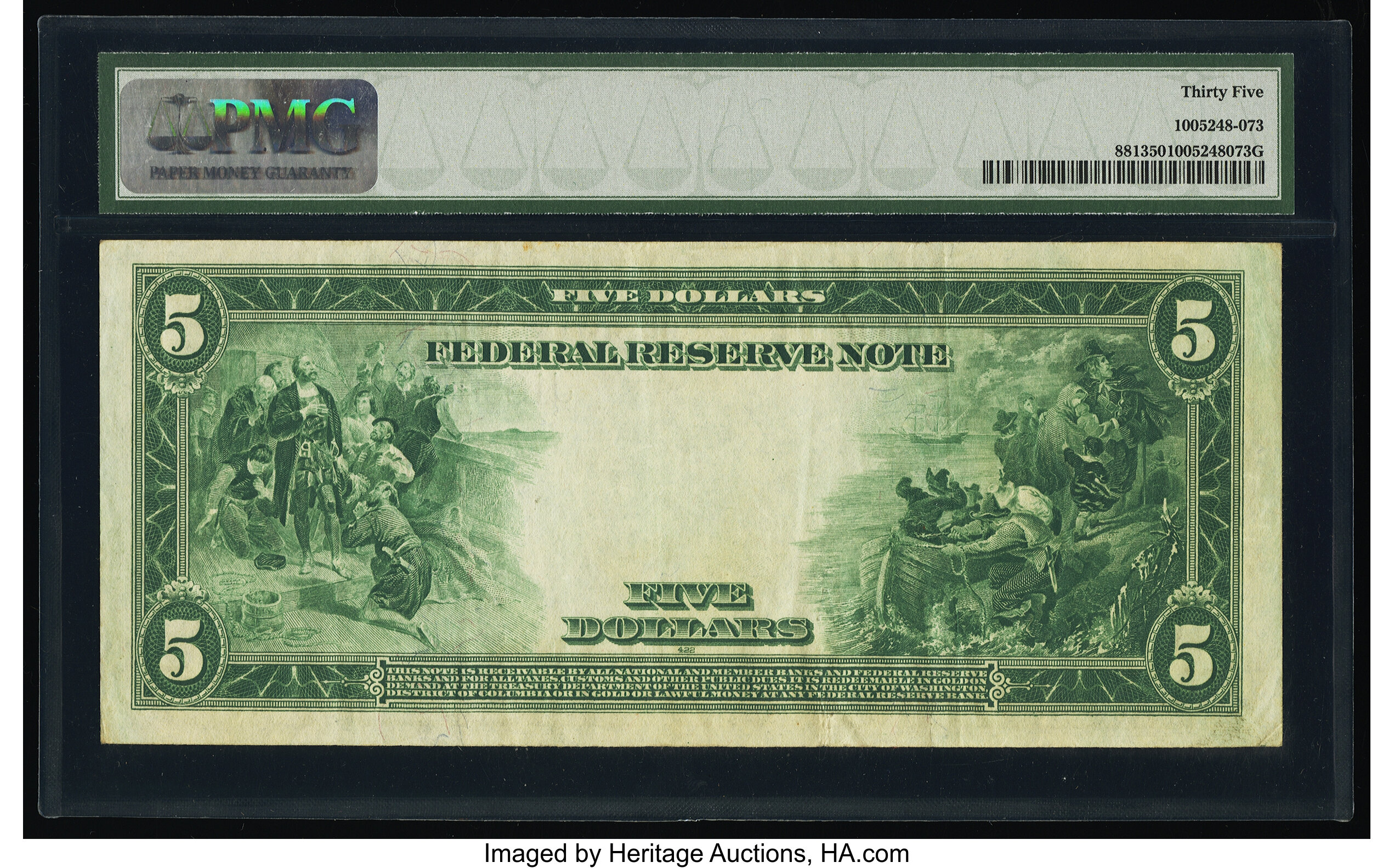 image for: Fr. 881 $5 1914 Federal Reserve Note PMG Choice Very Fine 35....