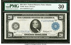 image for: Fr. 986 $20 1914 Federal Reserve Note PMG Very Fine 30....