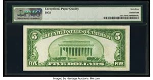 image for: Fr. 1951-H $5 1928A Federal Reserve Note. PMG Choice Uncirculated 64 EPQ....