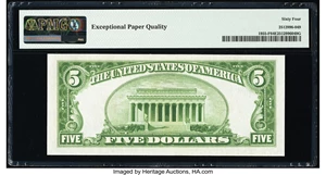 image for: Fr. 1955-F $5 1934 Federal Reserve Note. PMG Choice Uncirculated 64 EPQ....