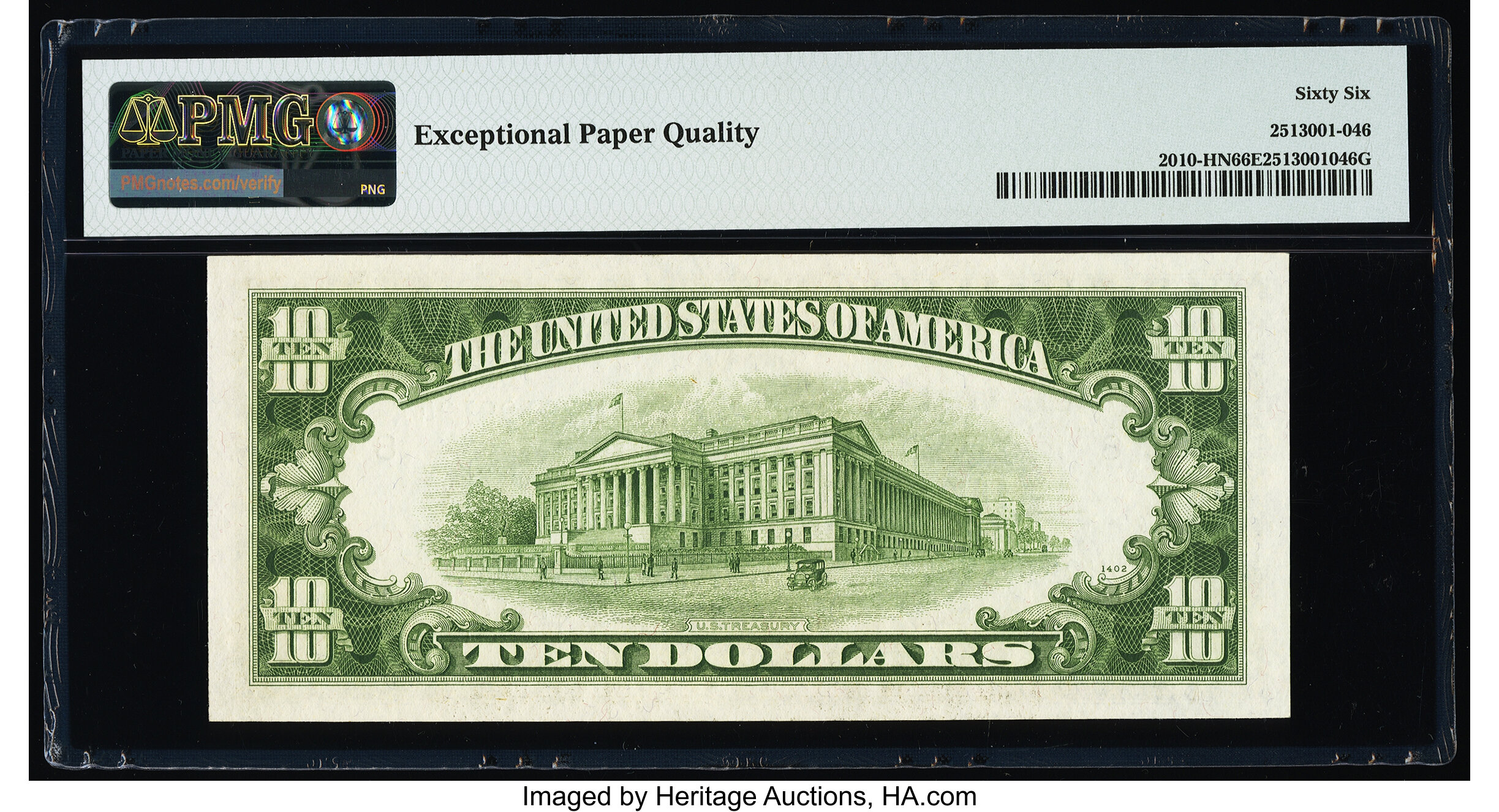 image for: Fr. 2010-H $10 1950 Narrow Federal Reserve Note. PMG Gem Uncirculated 66 EPQ....