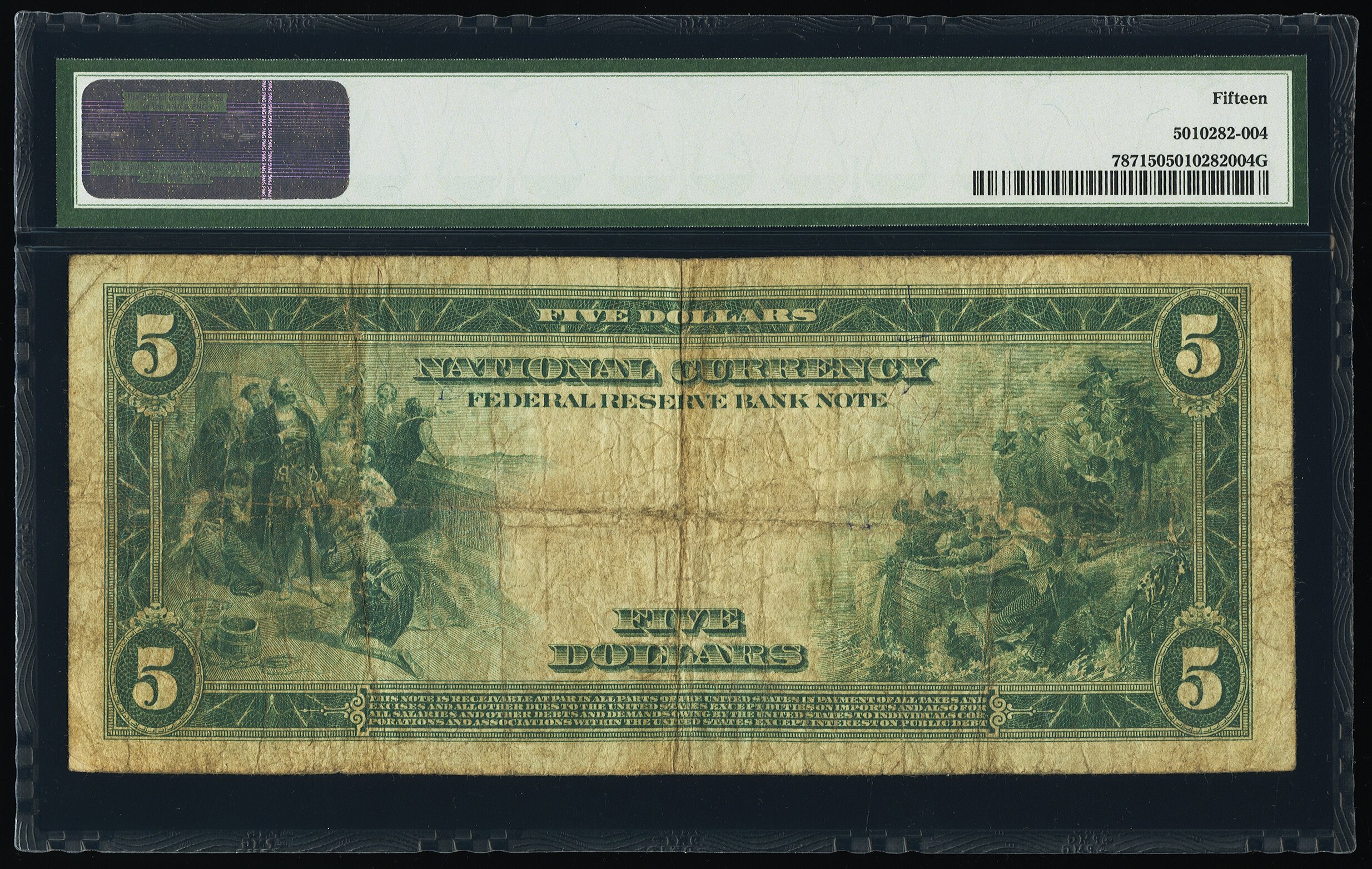 image for: Fr. 787 $5 1918 Federal Reserve Bank Note PMG Choice Fine 15....