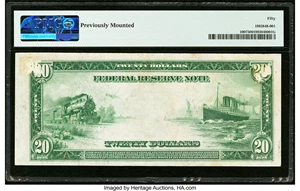 image for: Fr. 1007 $20 1914 Federal Reserve Note PMG About Uncirculated 50....
