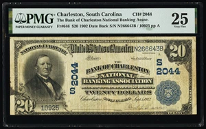 image for: Charleston, SC - $20 1902 Date Back Fr. 646 The Bank of Charleston National Banking Assoc Ch. # (S)2044 PMG Very Fine 25....