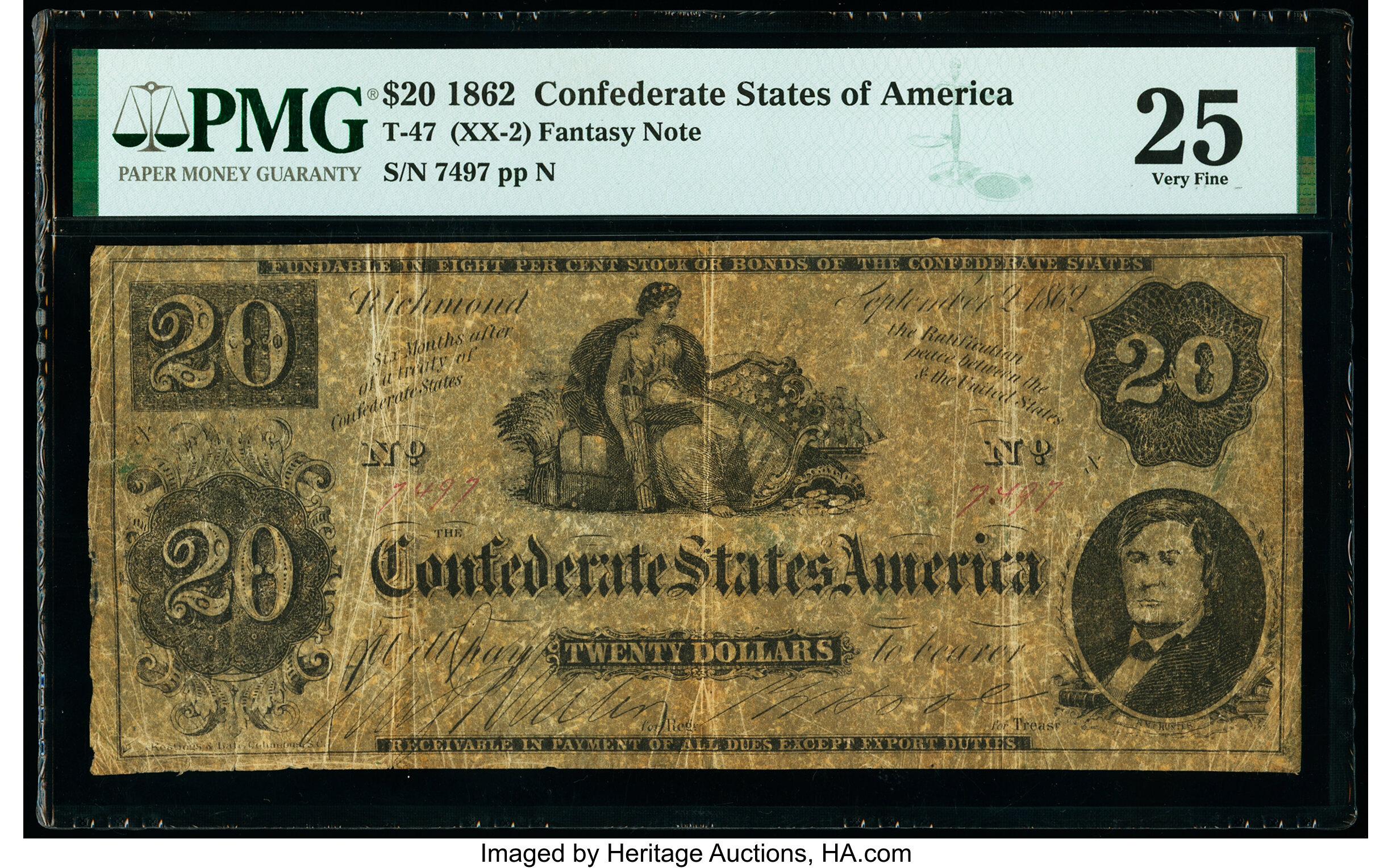 image for: T47 XX-2 $20 1862 PF-1 Cr. 345 Tremmel XX-2/A Fantasy PMG Very Fine 25....