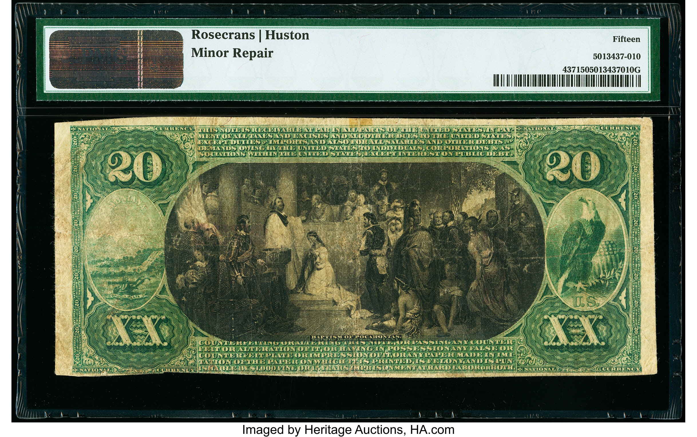image for: Helena, MT - $20 1875 Fr. 437 The Merchants National Bank Ch. # 2732 PMG Choice Fine 15....