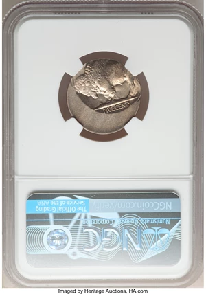 image for: Undated 5C Type Two, Buffalo Nickel -- Struck 30% Off Center -- MS63 NGC....