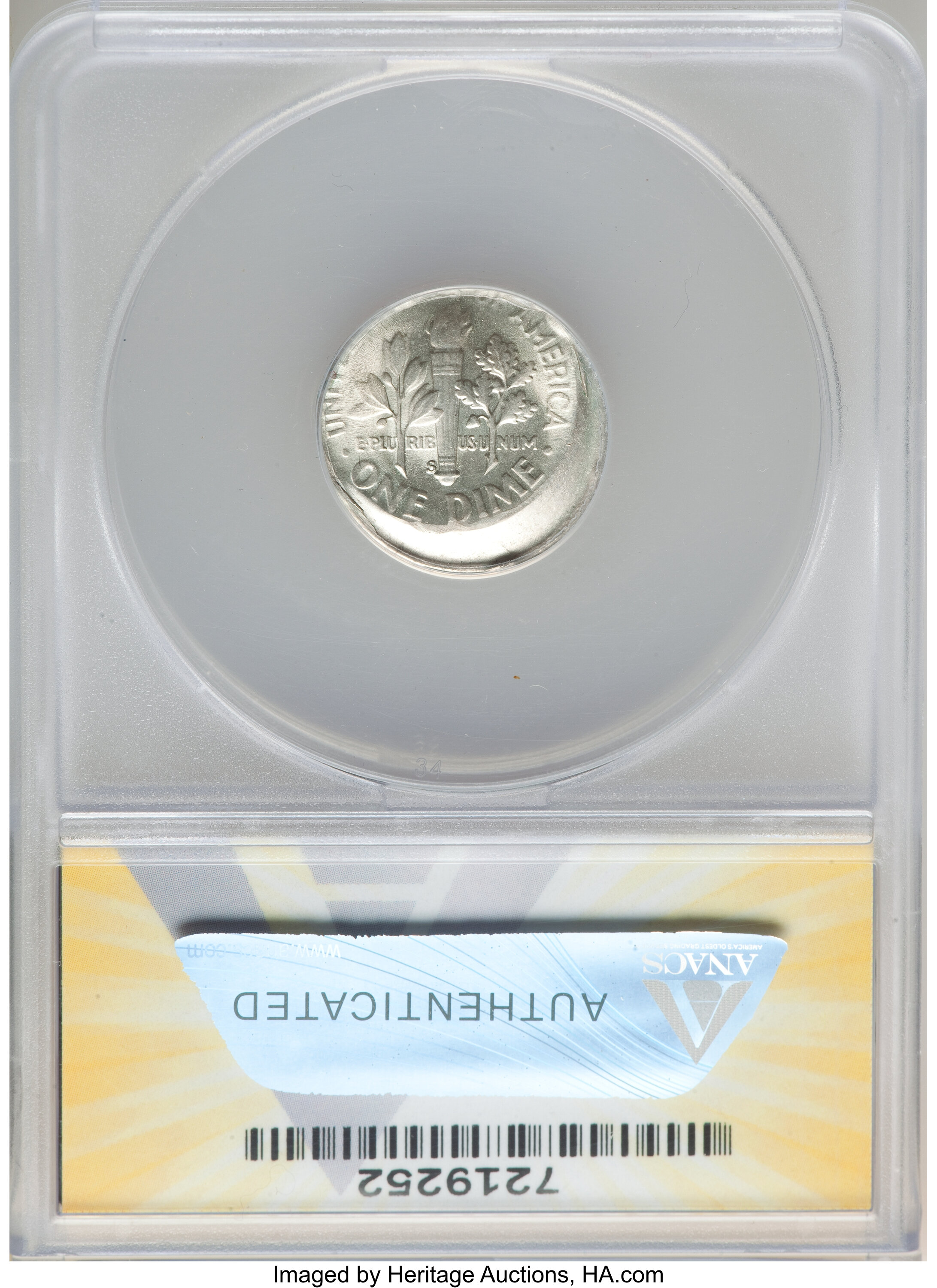 1955-S 10c VF20 CAC thumbnail 2