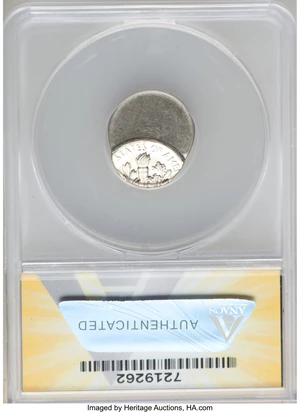 image for: 1970-D 10C Roosevelt Dime --Struck 75% Off Center @11:30 -- AU58 ANACS....