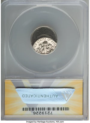 image for: 1983-P 10C Roosevelt Dime -- Struck 50% Off Center @12:00 -- MS60 ANACS....