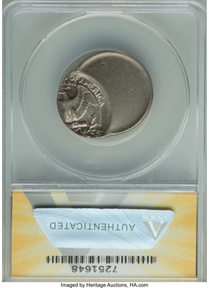 image for: 1984-D 25C Washington Quarter Dollar -- Struck 65% Off Center @10:00 -- AU58 ANACS....