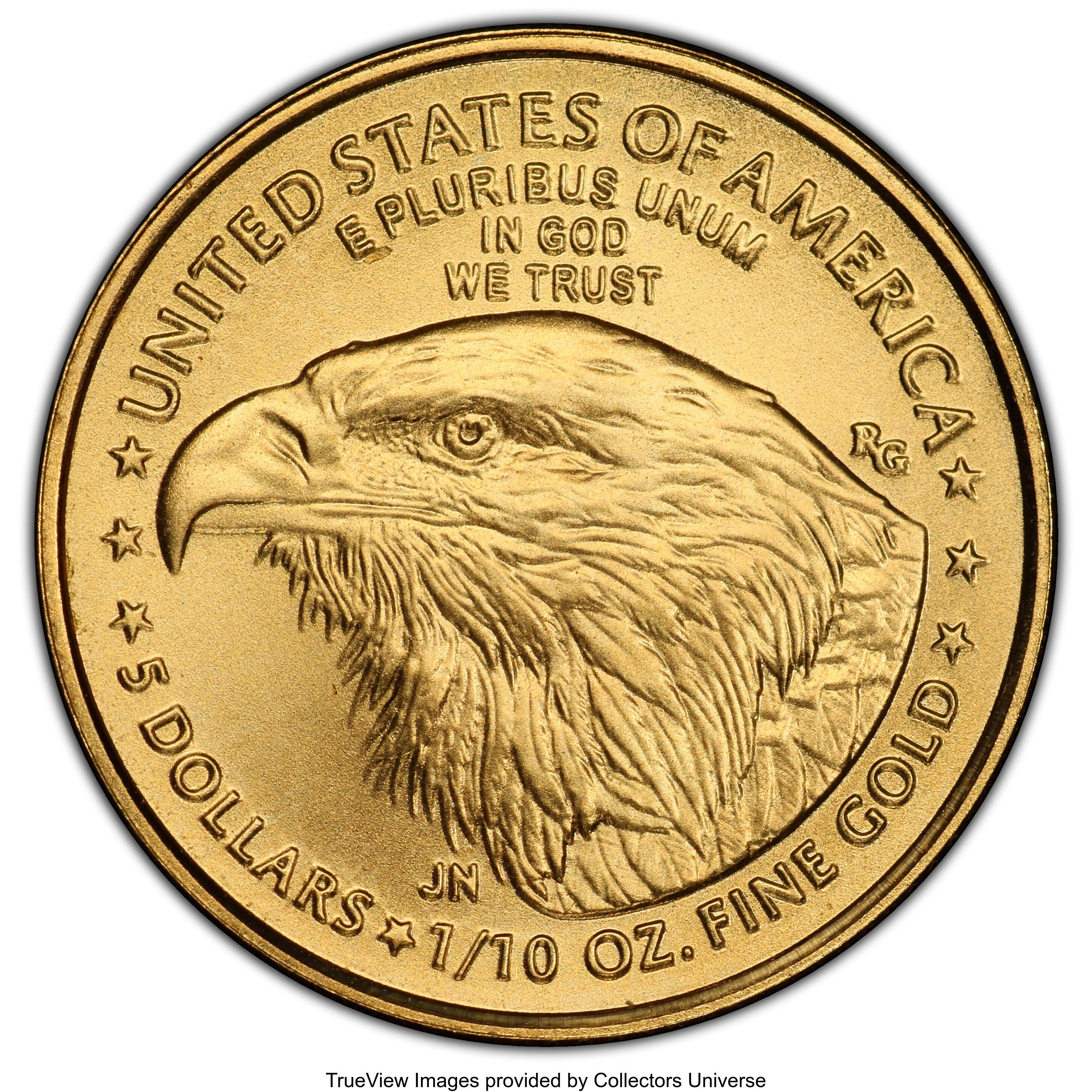 image for: 2021 $5 Tenth Ounce Gold Eagle, Type Two, MS69 PCGS. PCGS Population: (1/150 and 0/0+). NGC Census: (262/845 and 0/0+).  ...