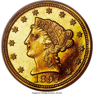 image for: 1897 $2 1/2 PR63 Cameo PCGS. JD-1, High R.4....