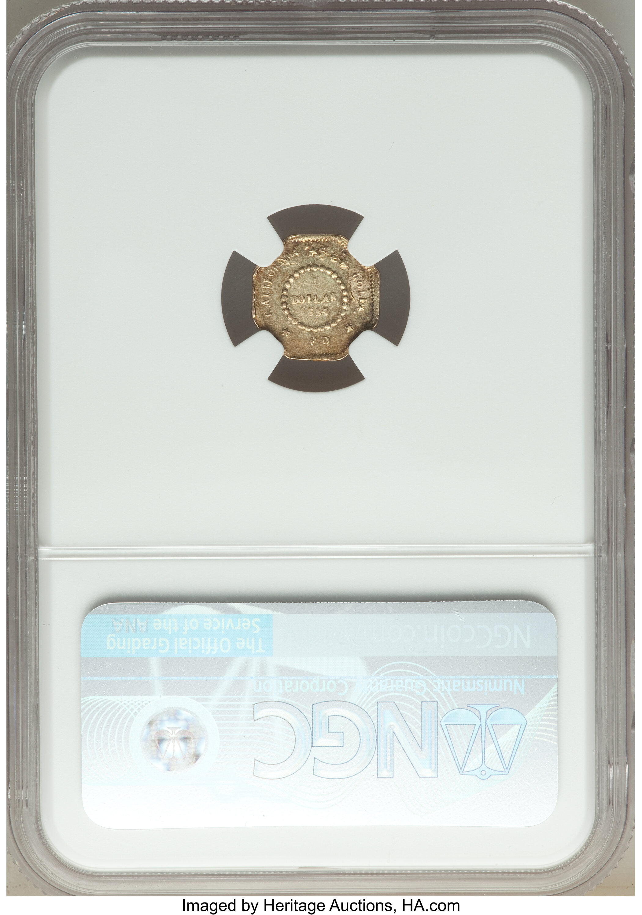 image for: 1854 $1 Liberty Octagonal 1 Dollar, BG-507, High R.6, AU58 NGC....