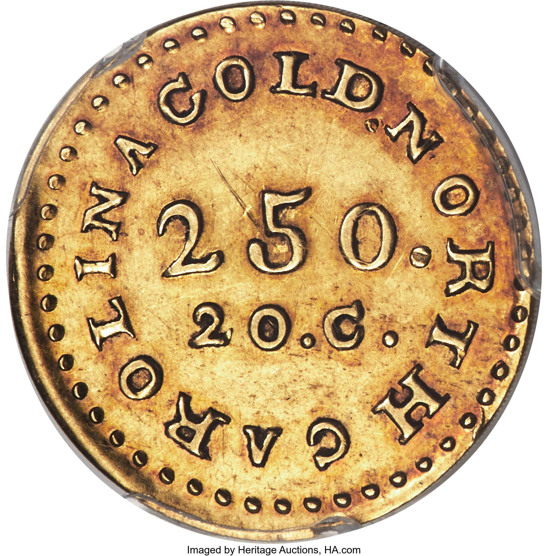 image for: (1831-34) $2.50 C. Bechtler Quarter Eagle, No 75G, Coarse Beads MS62 PCGS. CAC. K-6, R.7....