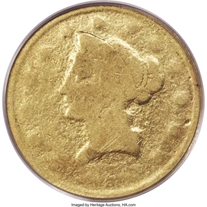 image for: 1852 $10 Wass Molitor Ten Dollar, Small Head Fine 12 PCGS. K-3, R.6....