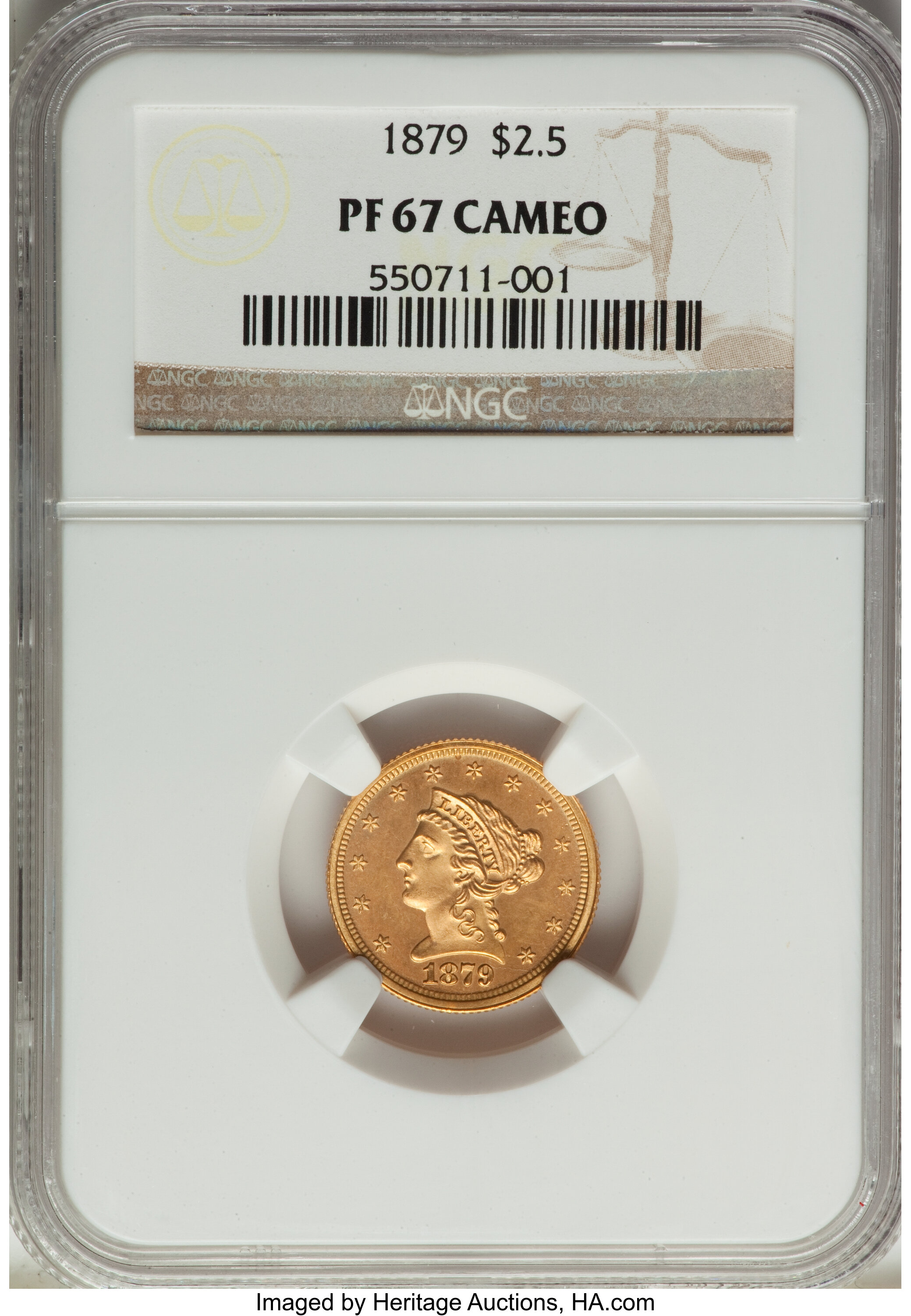 image for: 1879 $2 1/2 PR67 Cameo NGC. JD-1, High R.6....