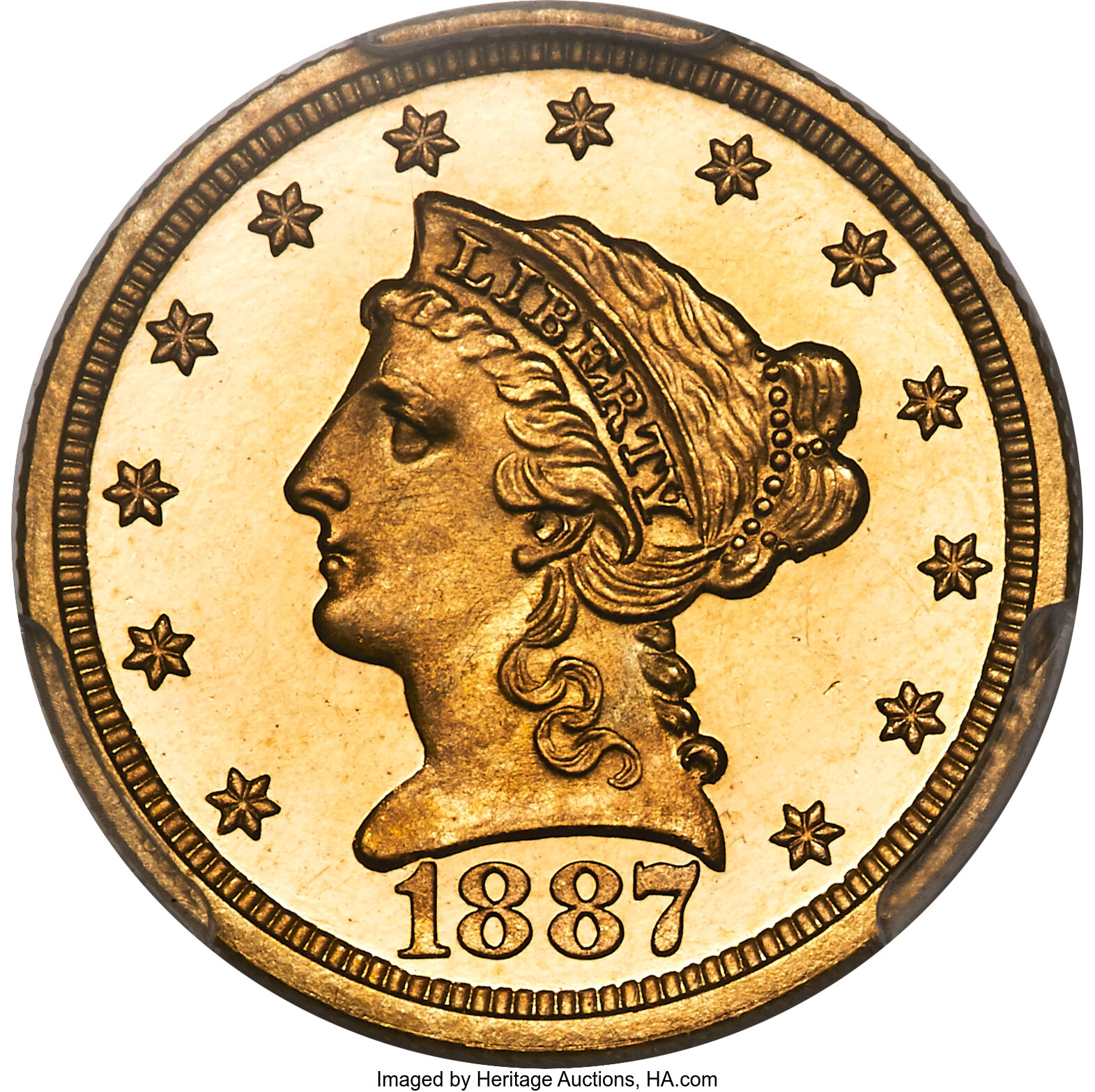 image for: 1887 $2 1/2 PR65 Deep Cameo PCGS. JD-1, R.5....