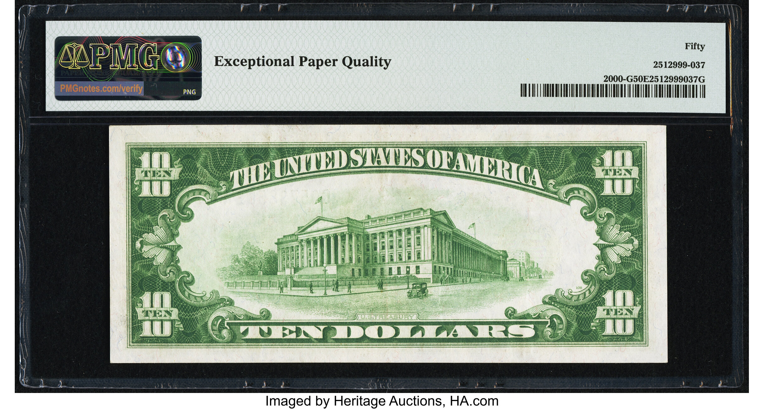 image for: Fr. 2000-G $10 1928 Federal Reserve Note. PMG About Uncirculated 50 EPQ....